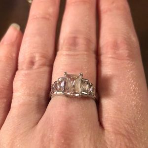 Pink sapphire sterling silver silver, size 8